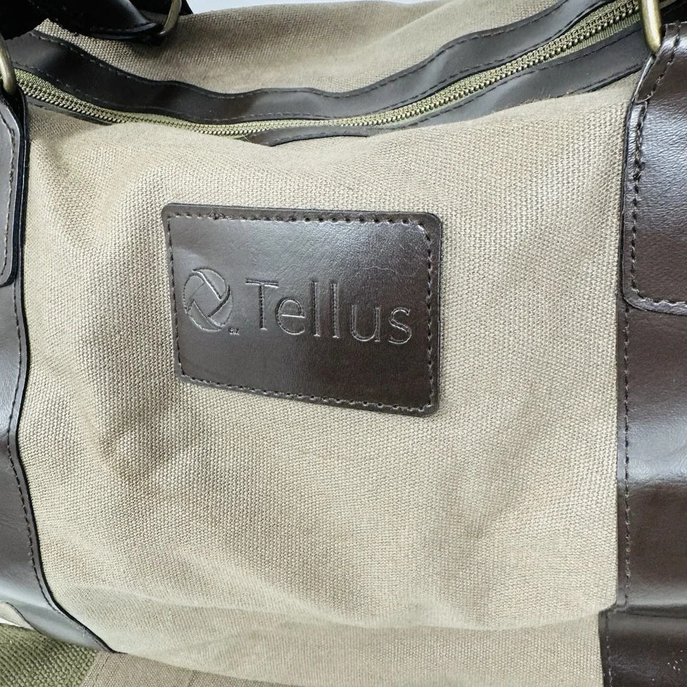Tellus Weekender Duffle And Gym‎ Bag Sports Olive Brown Shoulder Strap